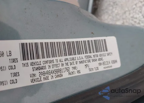 2008 Chrysler Town & Country Limited z USA, uszkodzony, nr VIN 2A8HR64X98R811762